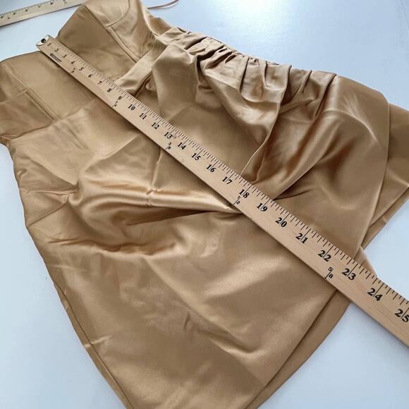 Naked Wardrobe The Statement Dress NEW Women Sz XS Gold Bustier Strapless Fitted - Picture 3 of 9